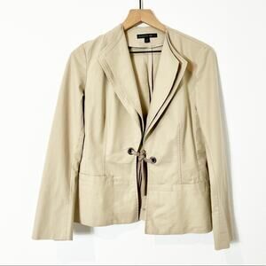 Lafayette 148 New York Beige Women Long Sleeve Blazer Size 4 With Pockets